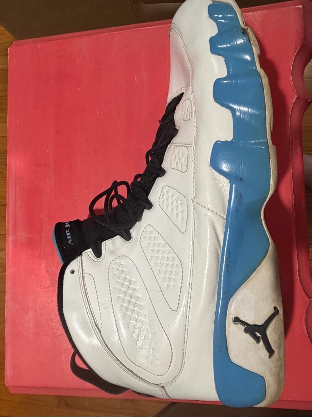 Air Jordan White & Blue Retro Basketball Shoe Size 14. - Picture 6 of 10